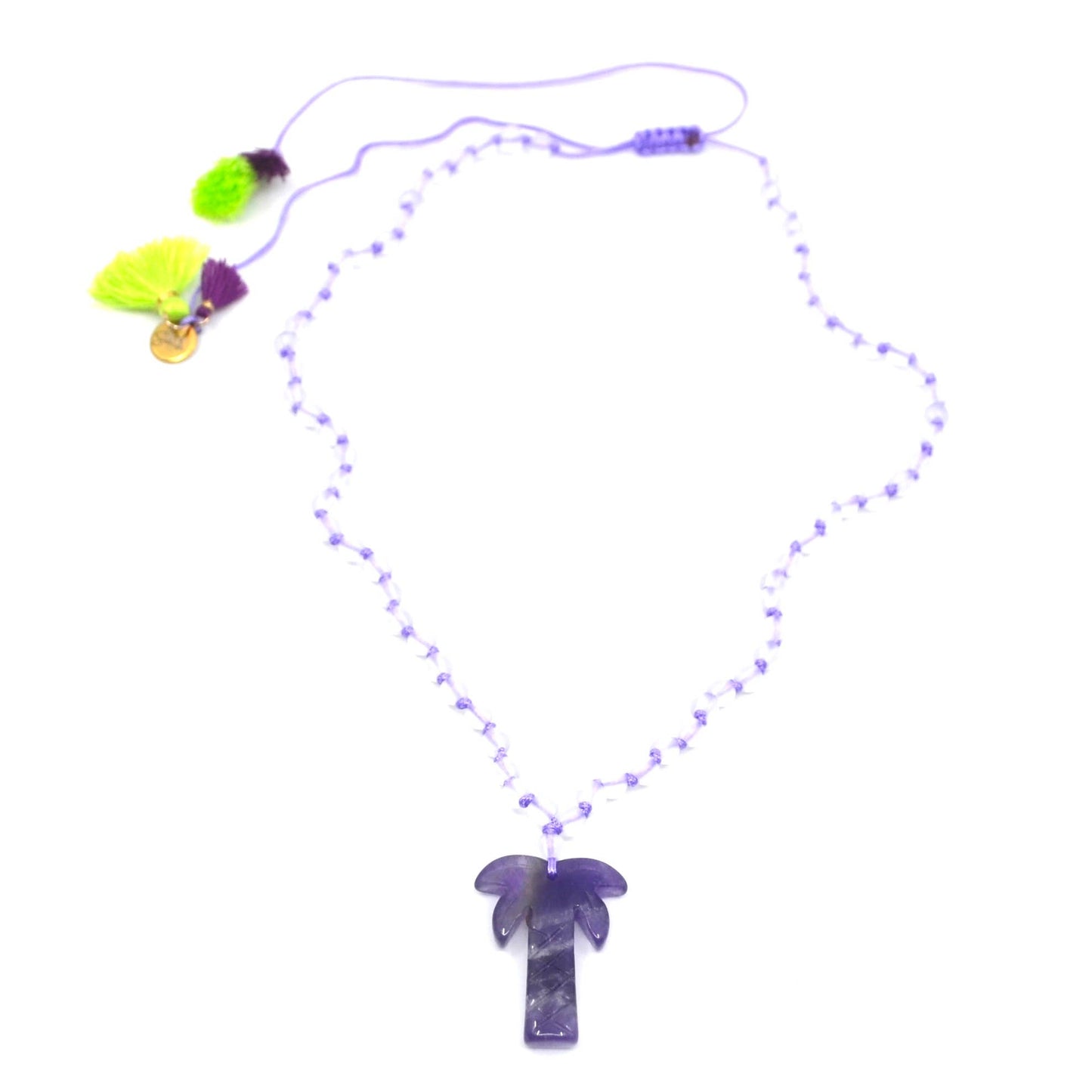 Collier Bert chaîne avec palmier en pierre précieuse