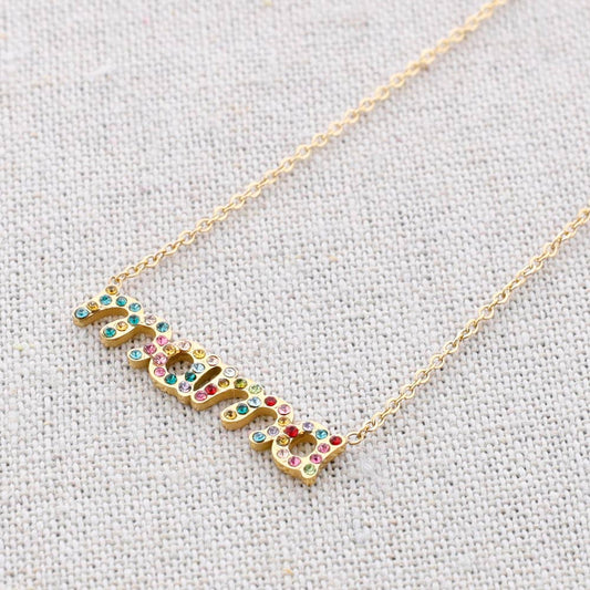 Collier en acier Mama Cristales: Multicolore