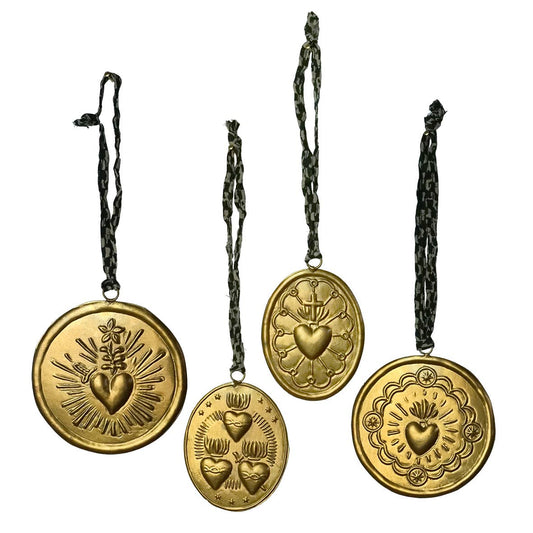 Médaillons ex-votos laiton à suspendre assortis
