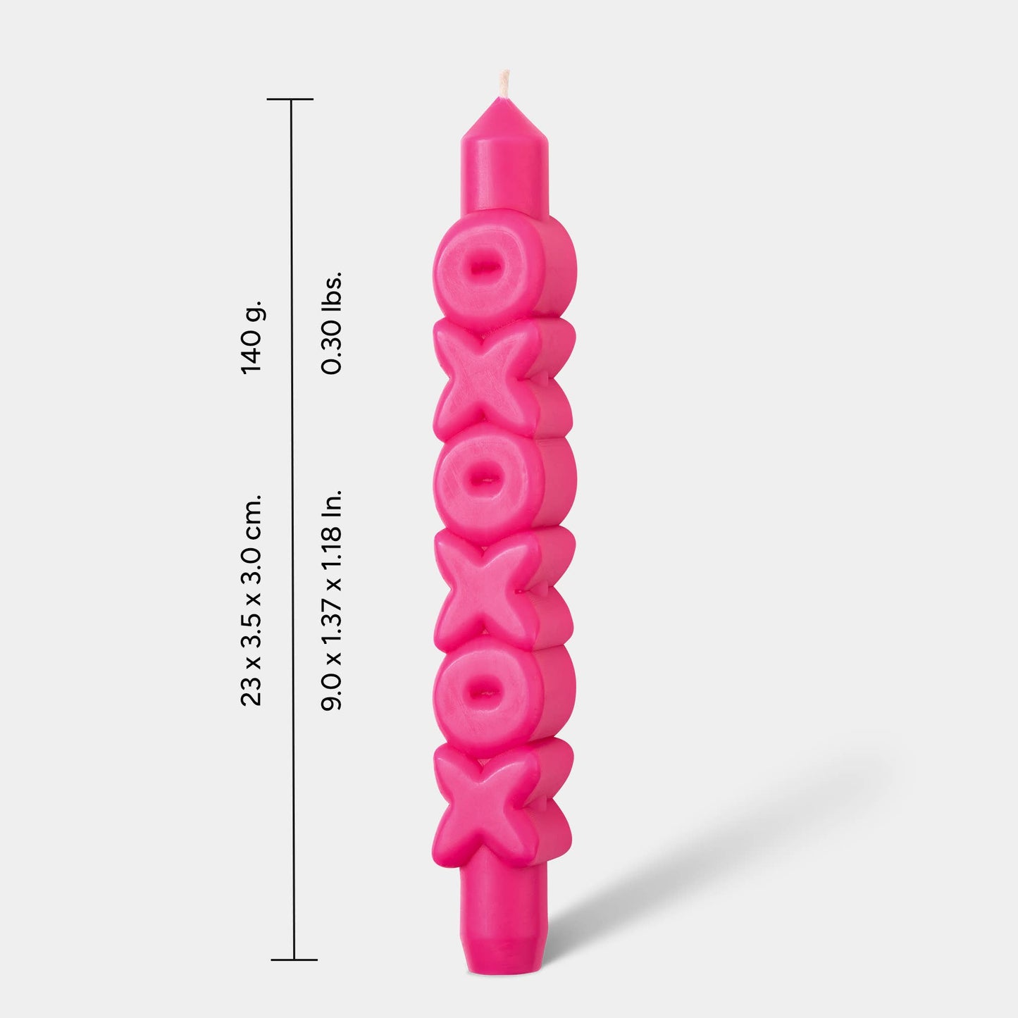 Bougie conique XOXOXO - Fait main - Bougies coniques 3D: Rose
