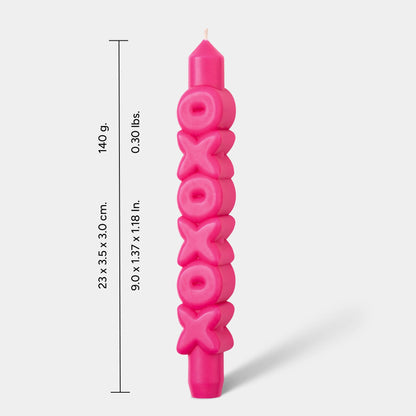 Bougie conique XOXOXO - Fait main - Bougies coniques 3D: Rose