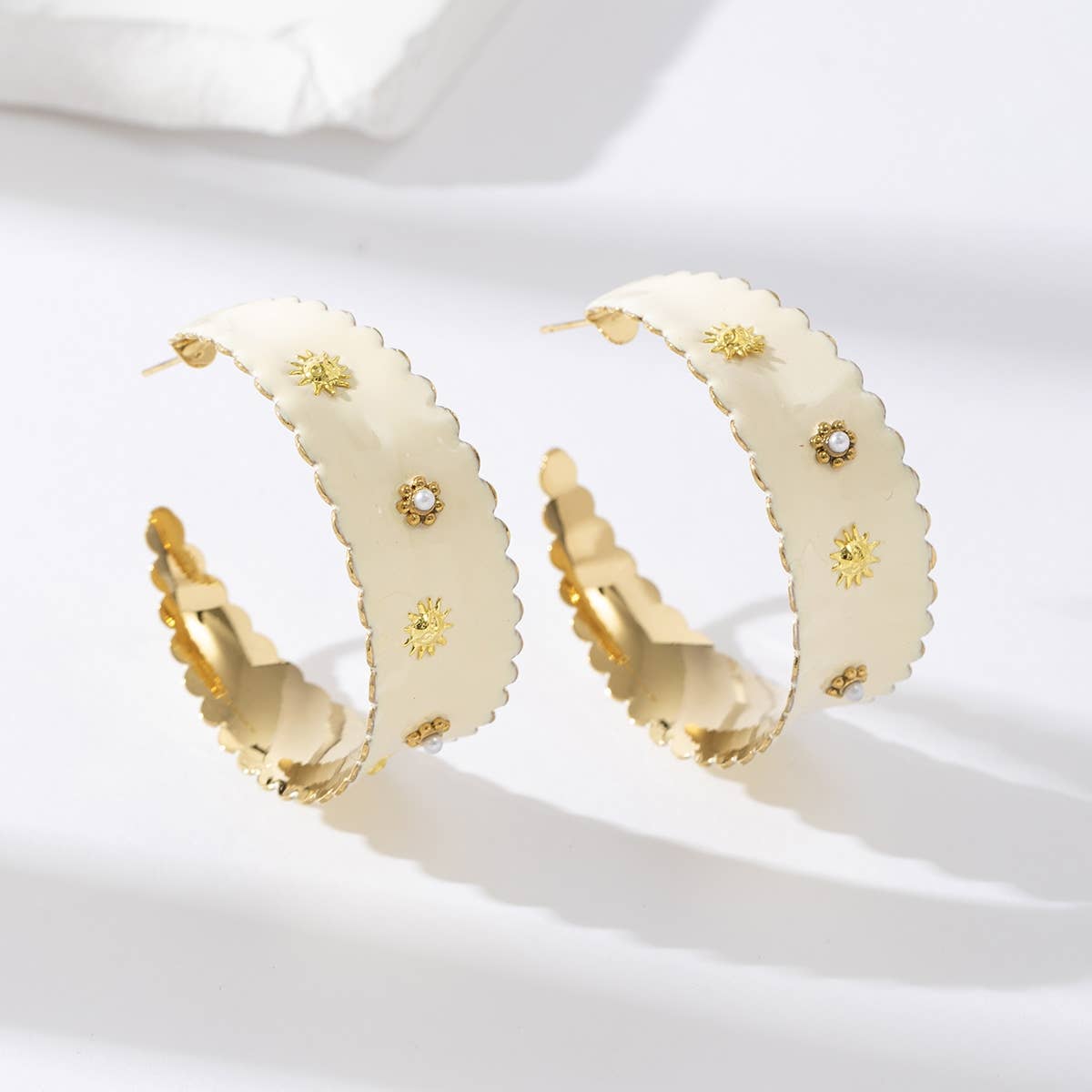 Boucles d'oreilles pendantes - Anouk: Beige / Tu [1]