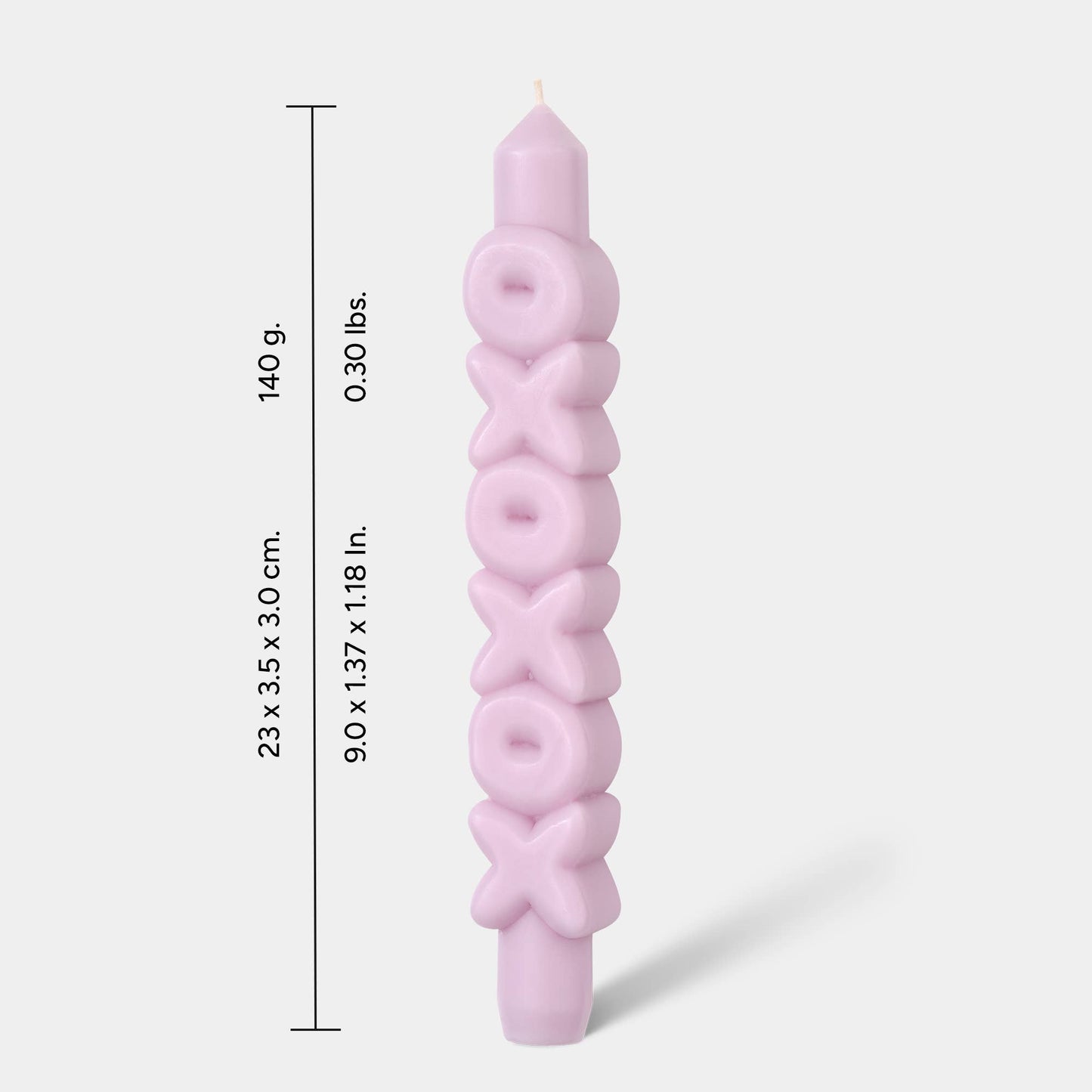 Bougie conique XOXOXO - Fait main - Bougies coniques 3D: Rose