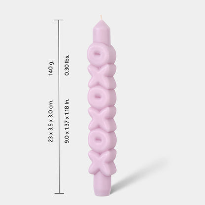 Bougie conique XOXOXO - Fait main - Bougies coniques 3D: Rose