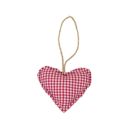 Pendentif cœur en coton rouge foncé 10 cm