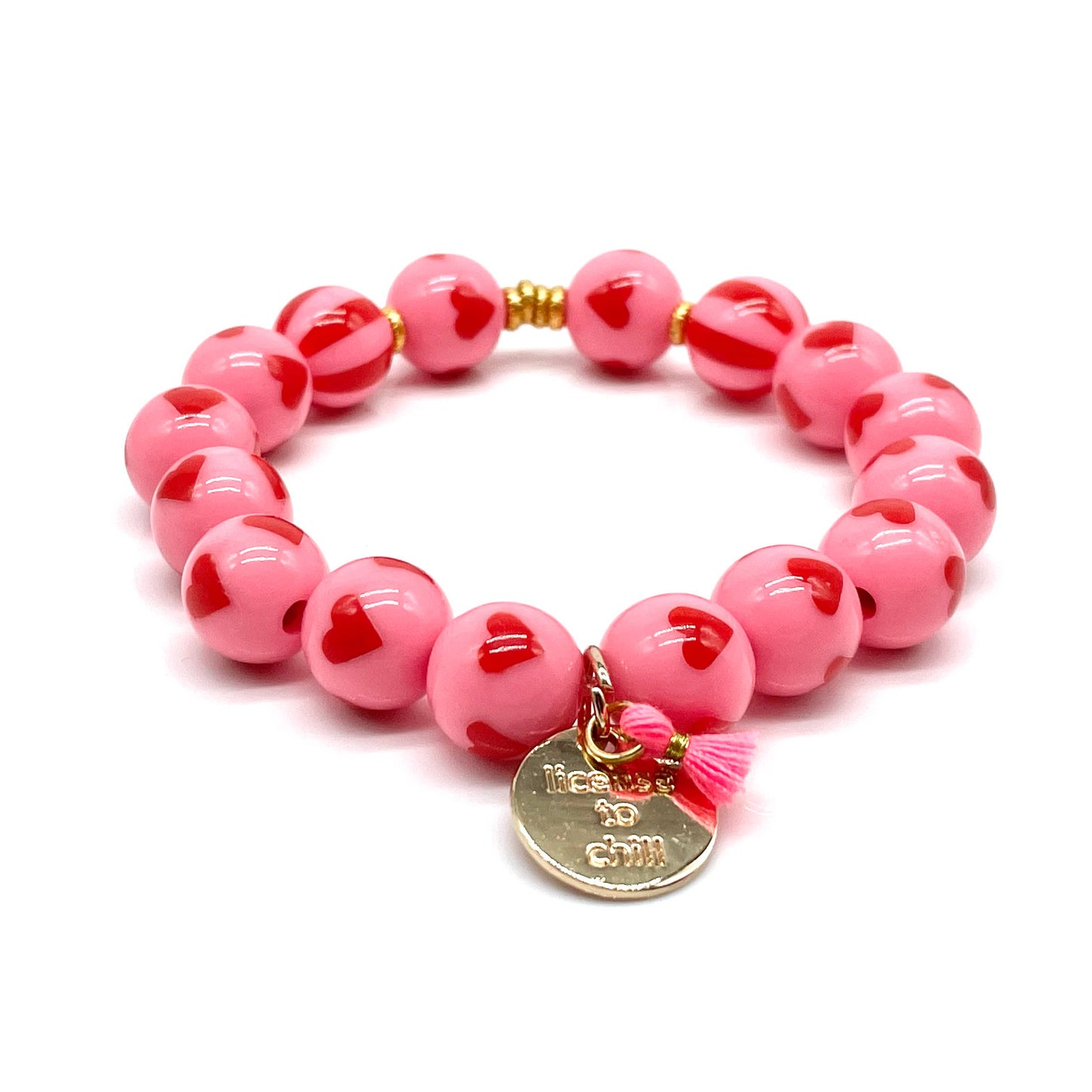 Bracelet SWEET CANDY HEART BEAD — bracelet élastique en perles