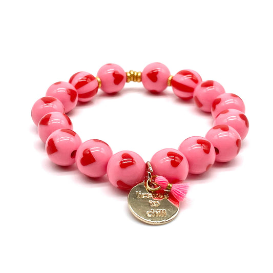 Bracelet SWEET CANDY HEART BEAD — bracelet élastique en perles