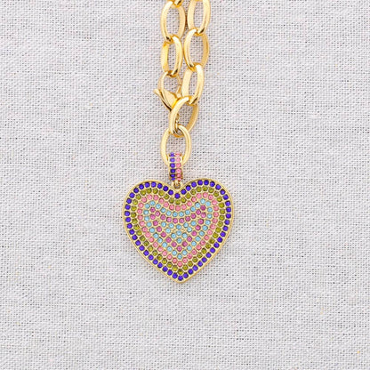 Collier en acier avec pendentif cœur en cristal: Combiné 2