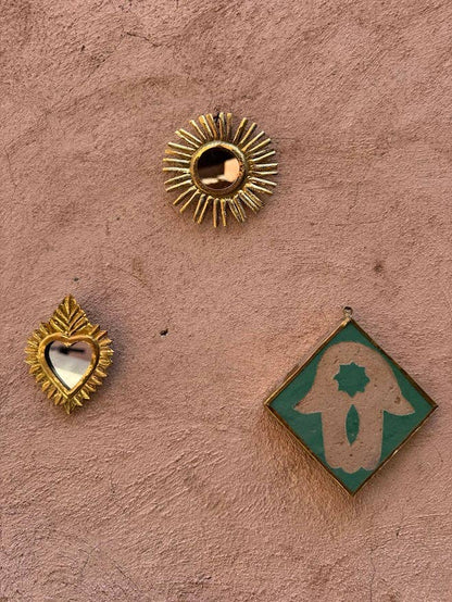 Miroir CLASSIC HEART taille S, bronze, or