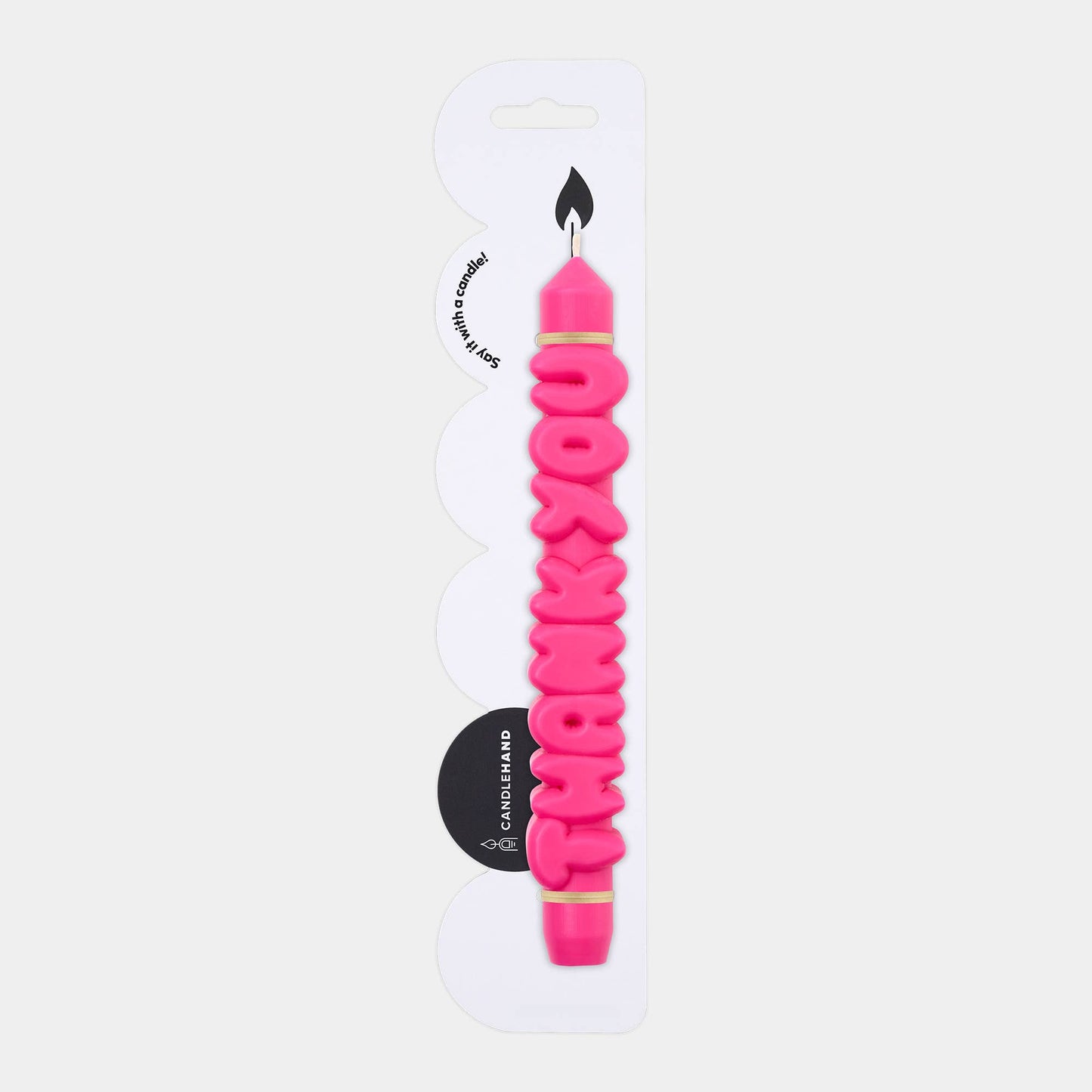 Bougie conique MERCI - Fait main - Bougies coniques 3D de 9 pouces: Rose