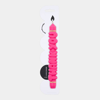 Bougie conique MERCI - Fait main - Bougies coniques 3D de 9 pouces: Rose