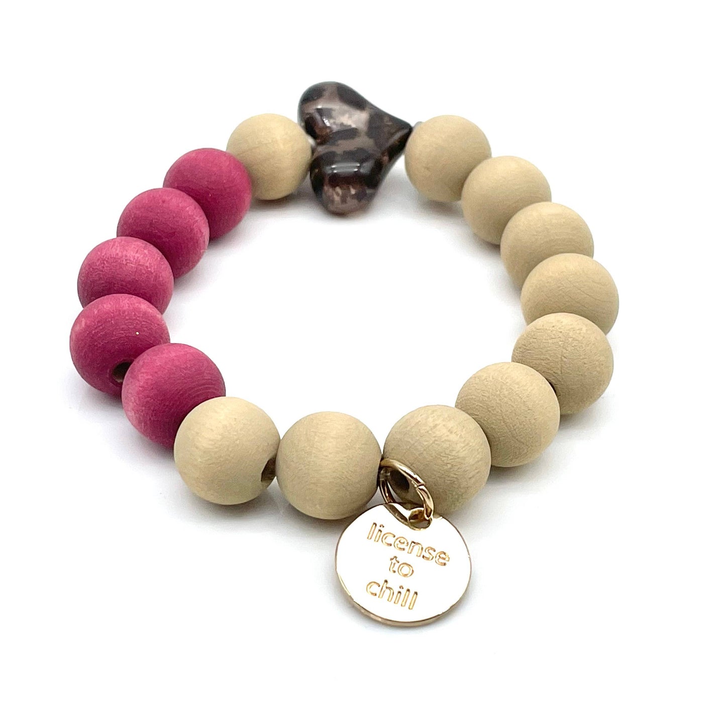 Bracelet LEO X WOOD élastique en perles
