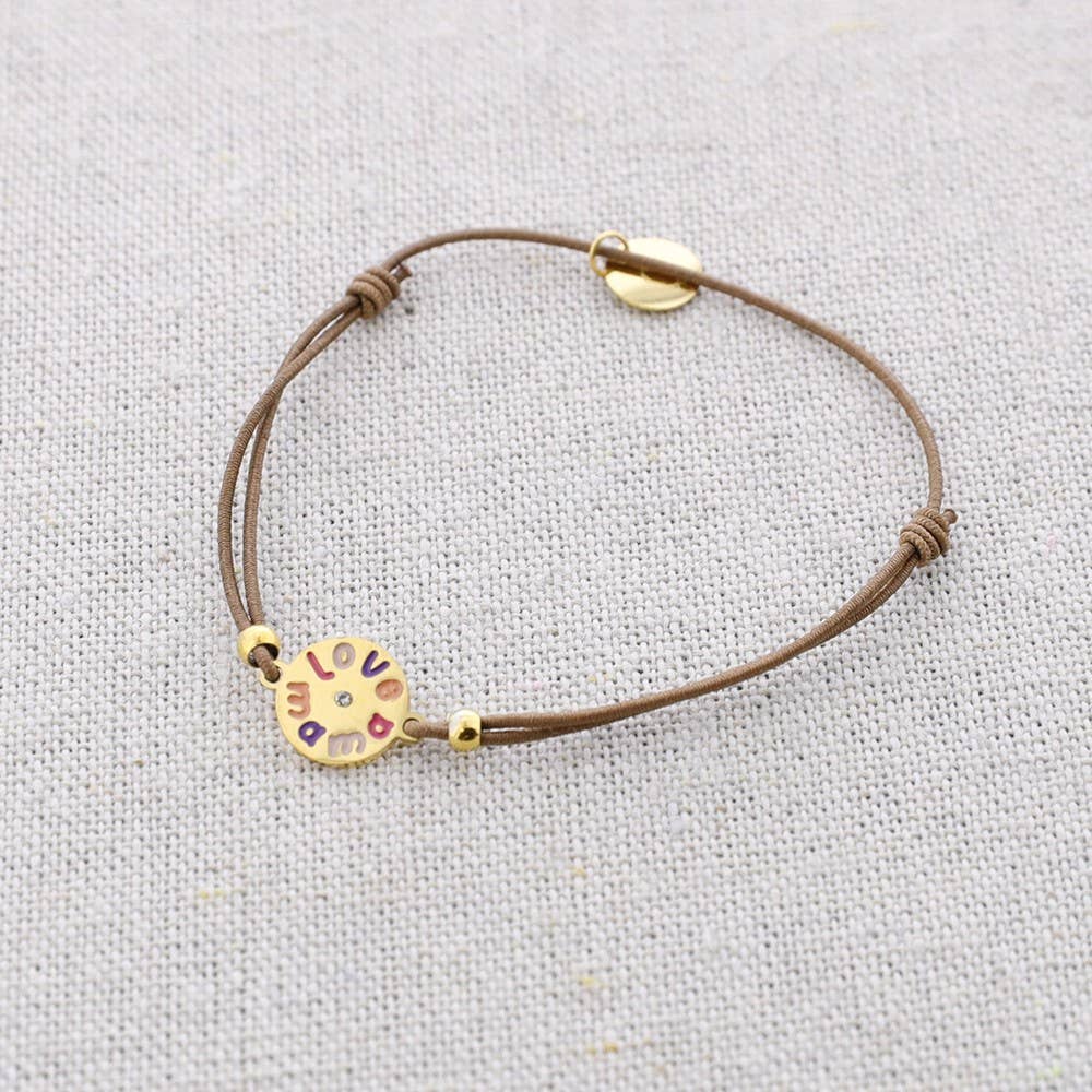 Bracelet élastique en acier avec médaillon Love Mama: Combiné 3