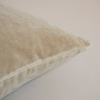 Coussin en velours uni vert sauge 50x50