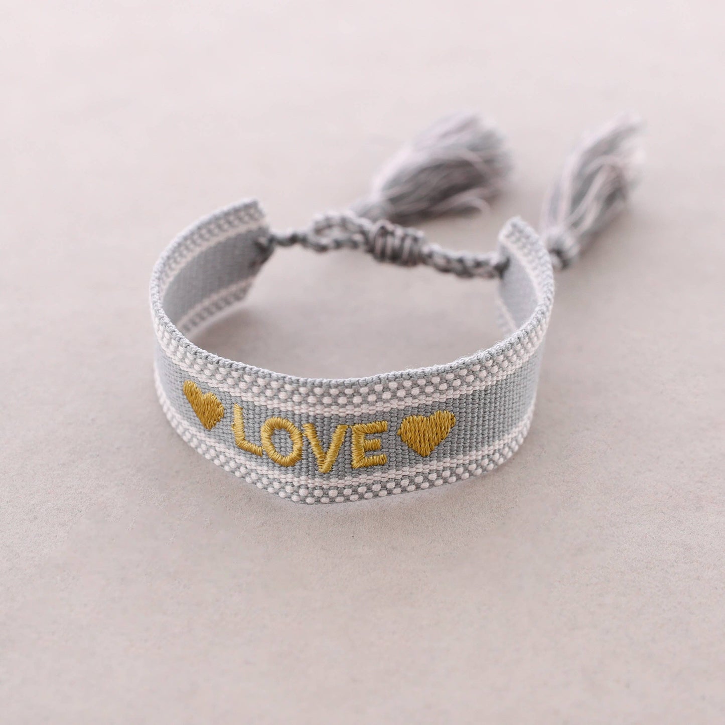 Bracelet Macramé Love: Taupe
