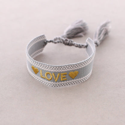 Bracelet Macramé Love: Taupe