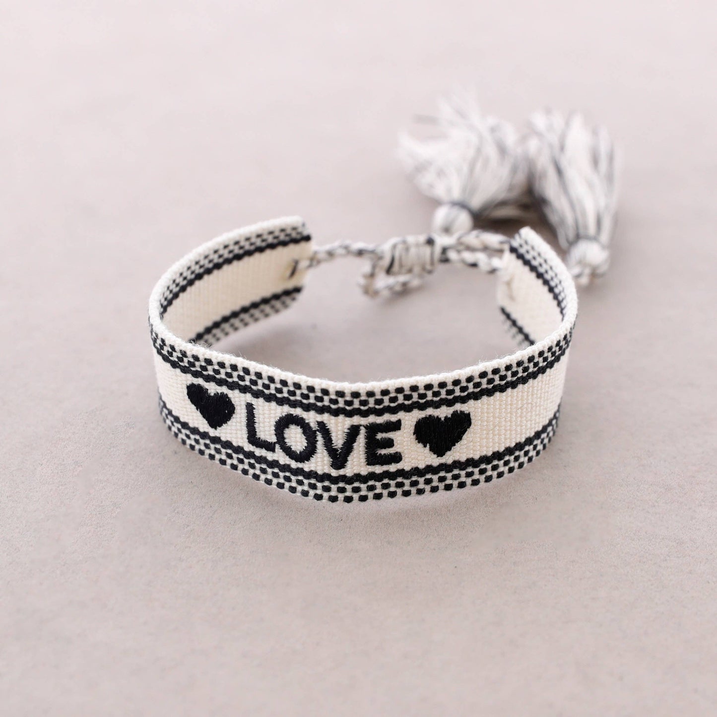 Bracelet Macramé Love: Taupe