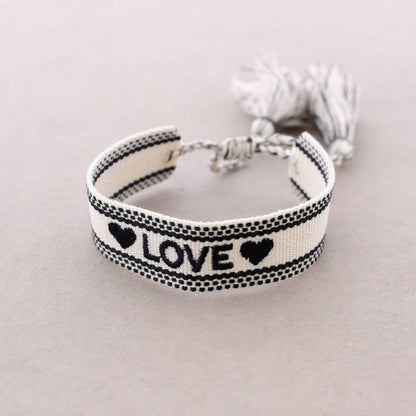 Bracelet Macramé Love: Taupe