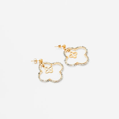 Boucles d'oreilles pendantes - Elara: Taupe / Tu [1]
