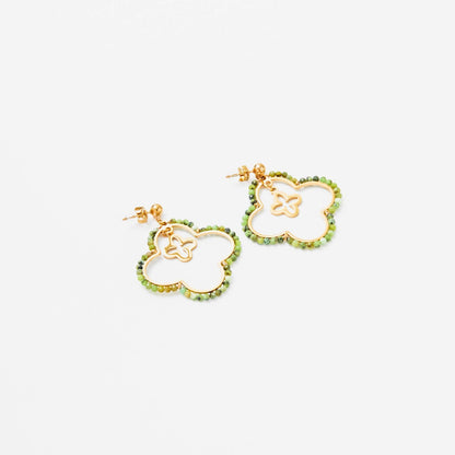 Boucles d'oreilles pendantes - Elara: Taupe / Tu [1]