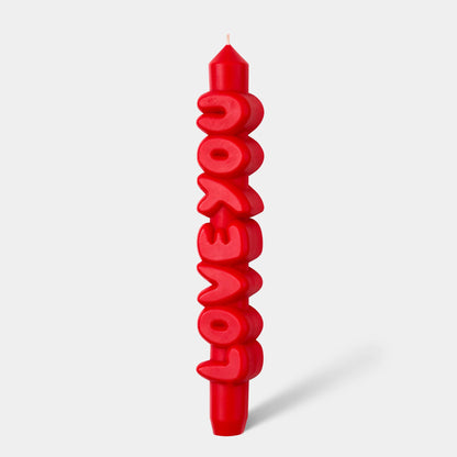 Bougie conique JE T'AIME - Fait main - Bougies coniques 3D de 9 pouces: Blanc