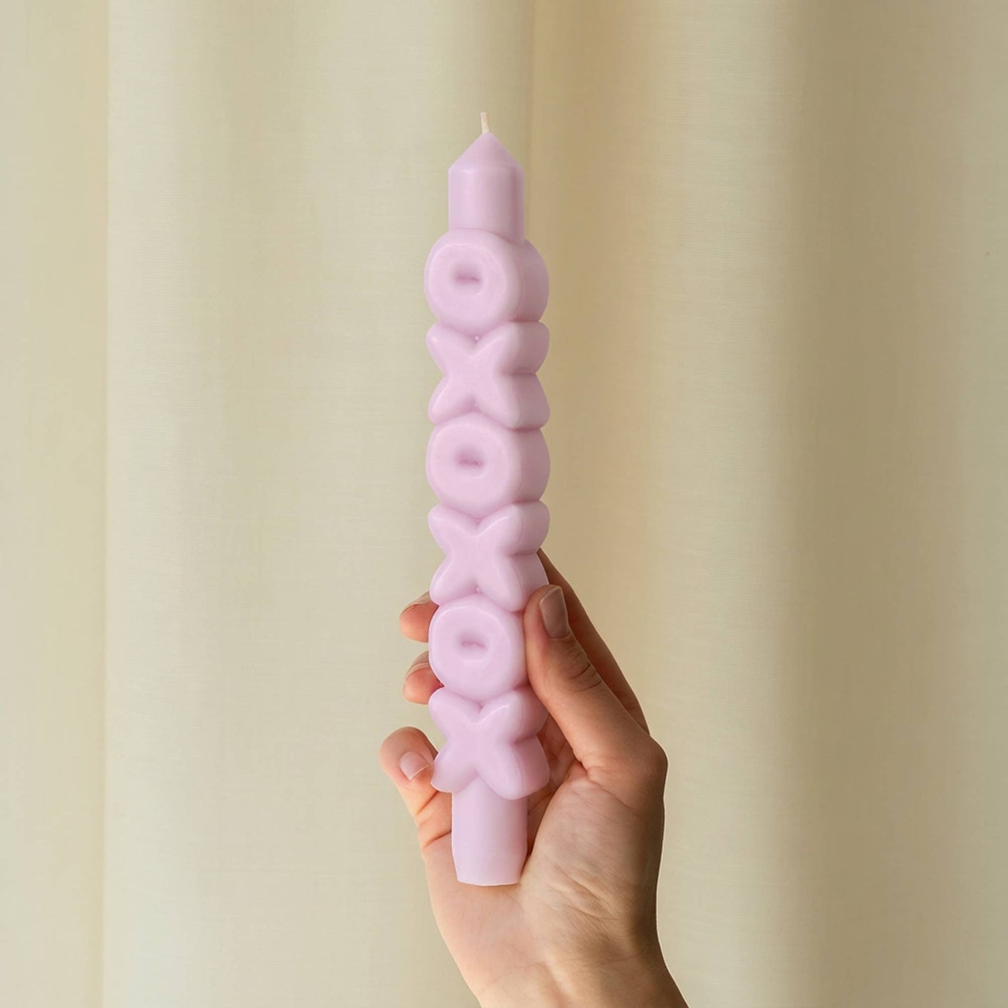 Bougie conique XOXOXO - Fait main - Bougies coniques 3D: Rose