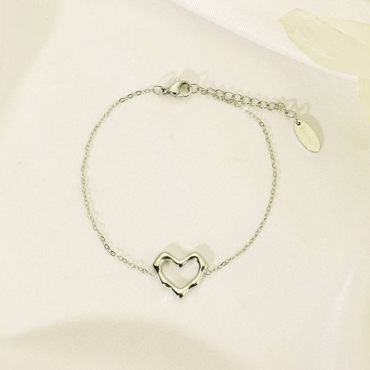 Bracelet cœur en acier inoxydable - BR210207: Doré