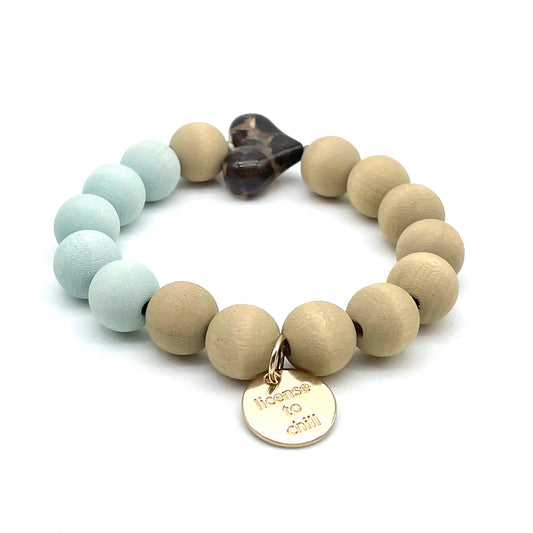 Bracelet LEO X WOOD élastique en perles