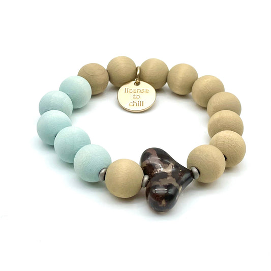 Bracelet LEO X WOOD élastique en perles