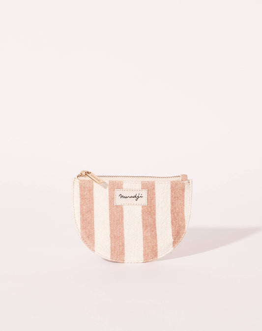 PORTE-MONNAIE TISSU RAYÉ ROSE SIMONE
