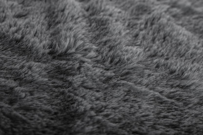 Plaid RUBY - imitation fourrure de lapin - 150x200 cm: Taupe