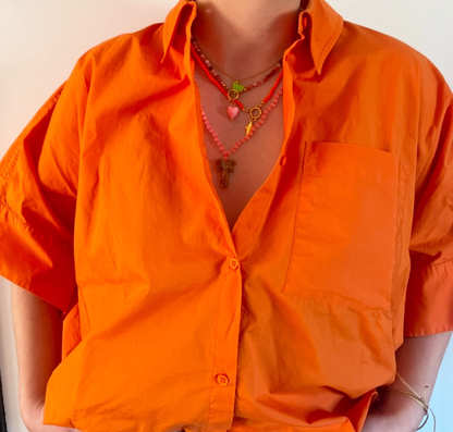 Collier Bert chaîne avec palmier en pierre précieuse