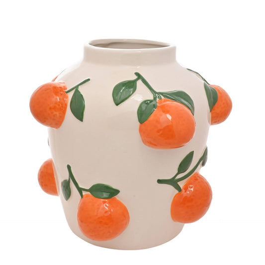 Vase blanc Hestia 23 cm avec oranges