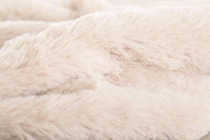 Plaid RUBY - imitation fourrure de lapin - 150x200 cm: Taupe