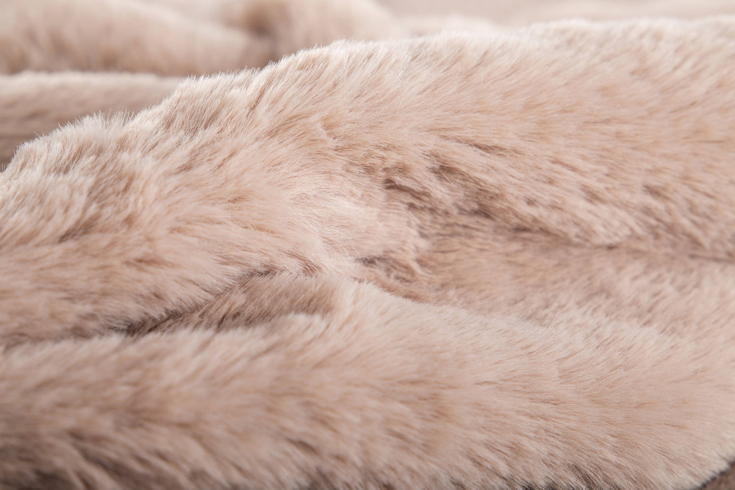 Plaid RUBY - imitation fourrure de lapin - 150x200 cm: Taupe