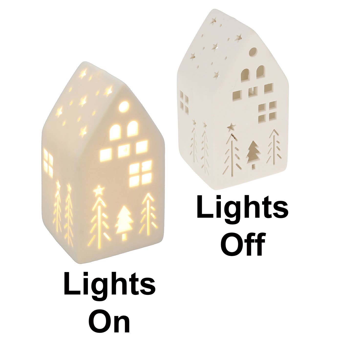 Maison LED de Noël blanche petite et haute