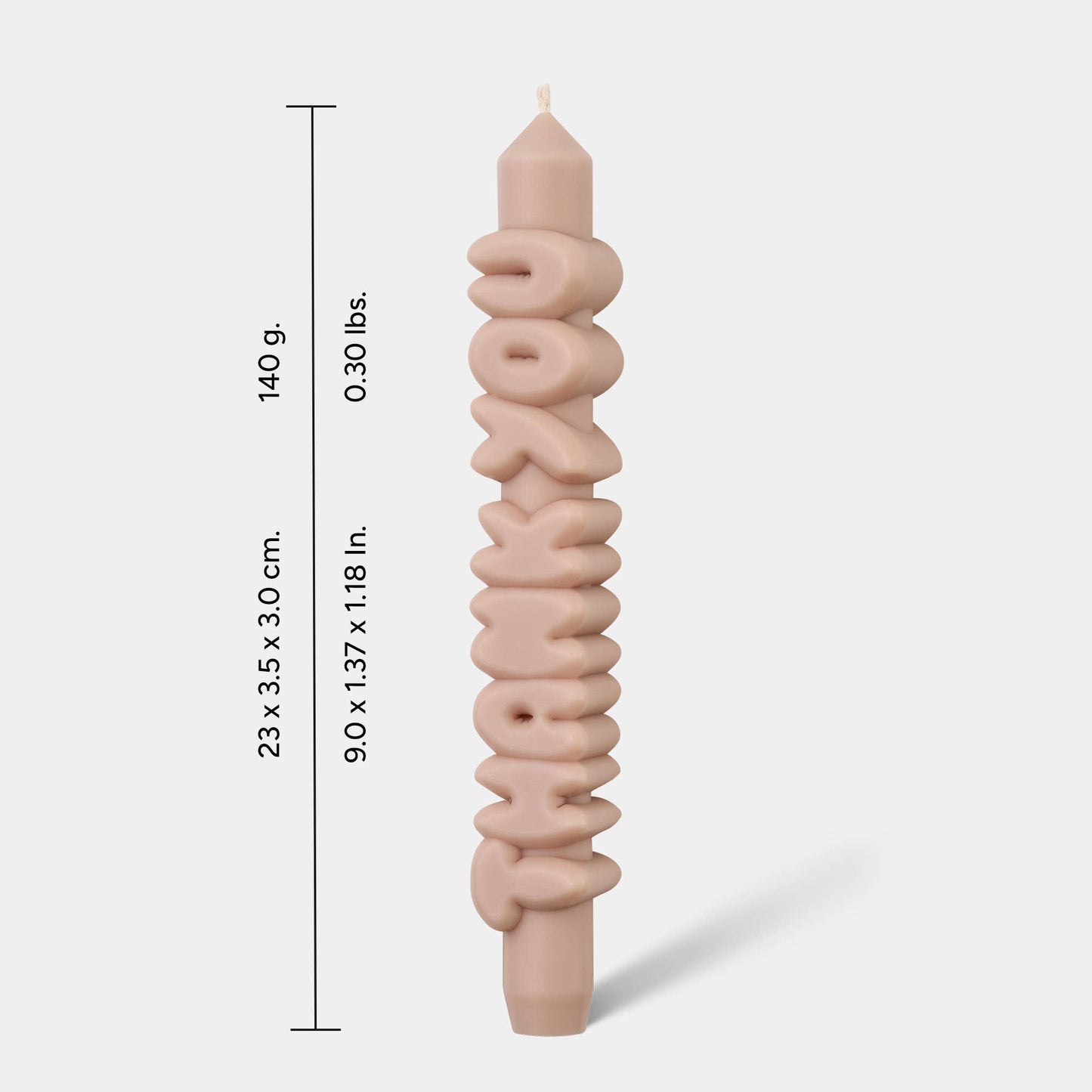 Bougie conique MERCI - Fait main - Bougies coniques 3D de 9 pouces: Rose