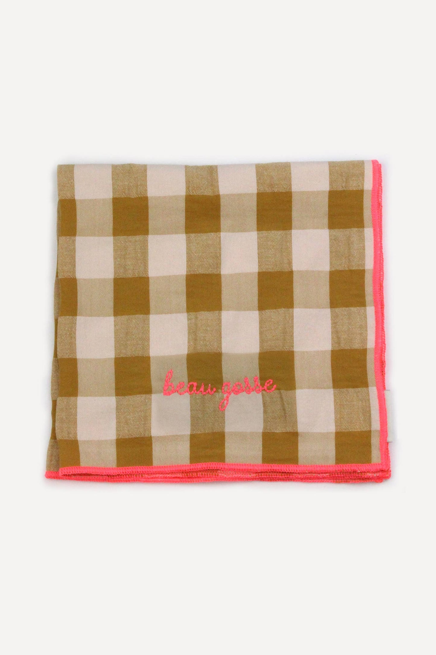 Serviettes de table à carreaux vichy et broderies: Mama