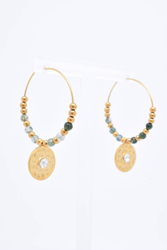 BOUCLES D'OREILLES - BO100118OR: Vert