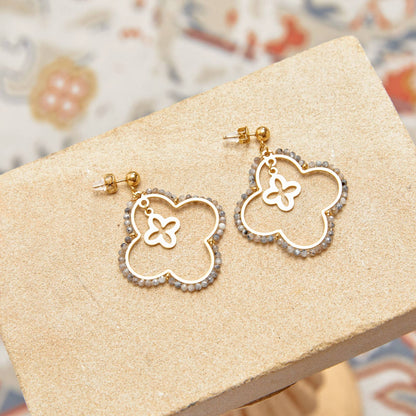 Boucles d'oreilles pendantes - Elara: Taupe / Tu [1]