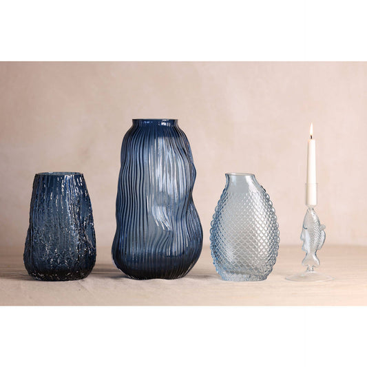 Bougeoir en verre pour bougie conique Hestia Fish