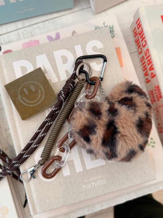 Gri Gri sac cœur fourrure léopard