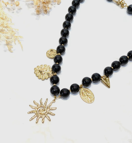 Collier perles et pampilles