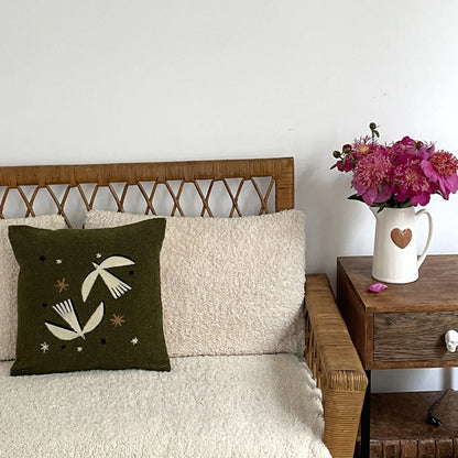 Coussin colombe kaki 40x40