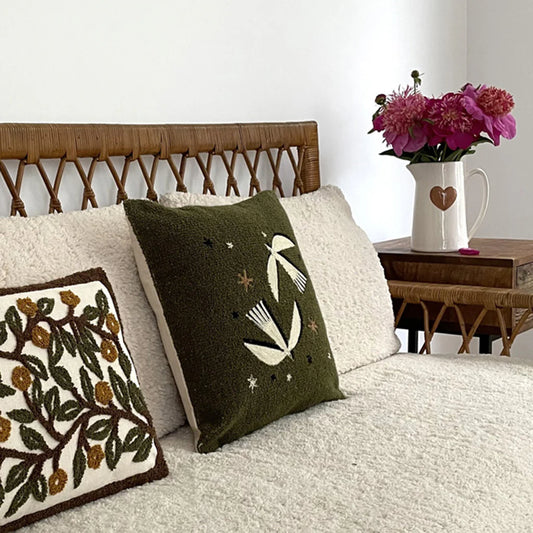 Coussin colombe kaki 40x40