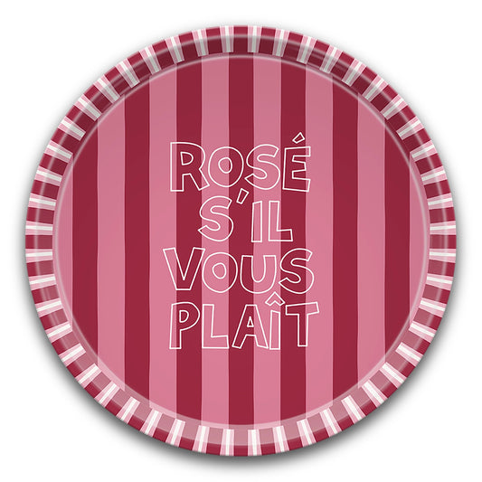 Plateau en bois rond Rosé SVP Ø39 cm