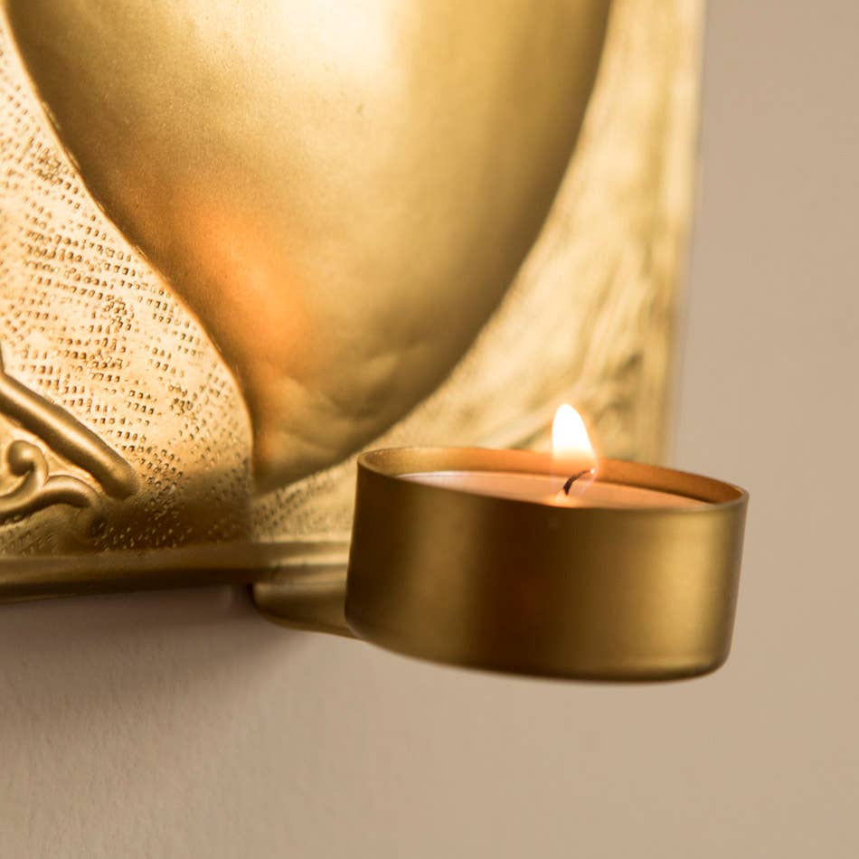 Porte-bougie mural en forme de cœur Exvotos carré pour bougie chauffe-plat