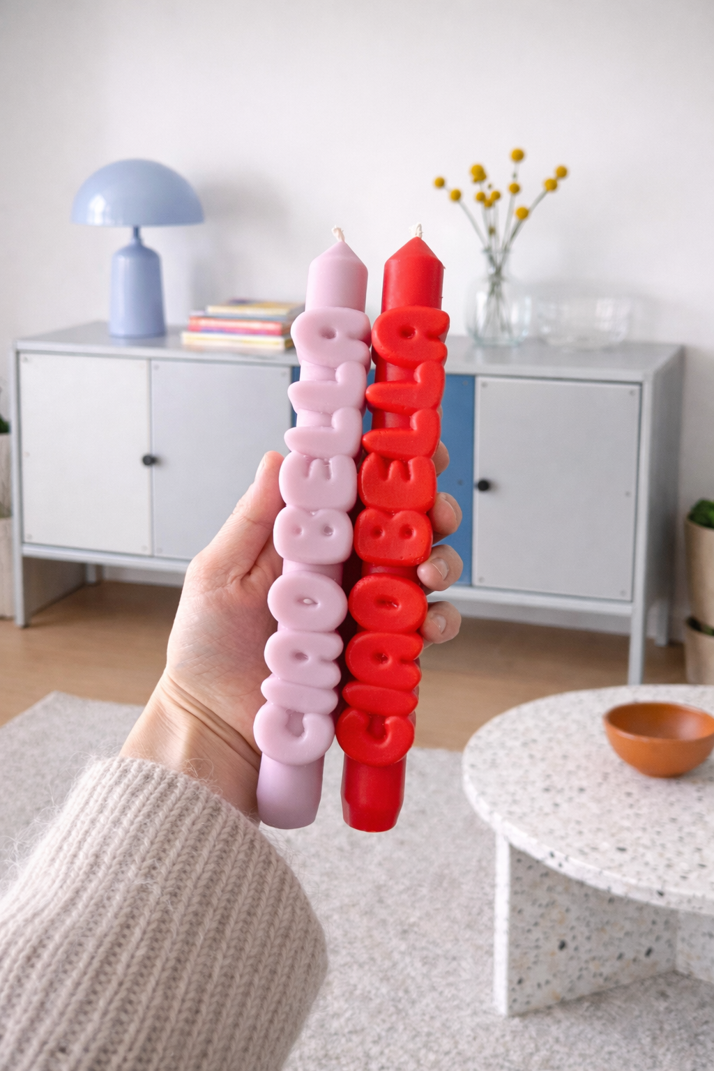 Bougie conique CIAO BELLA - Fait main - Bougies coniques 3D: Lilas