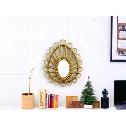 Miroir Vintage Rotin OVALE 33 cm