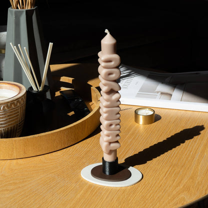 Bougie conique MERCI - Fait main - Bougies coniques 3D de 9 pouces: Rose